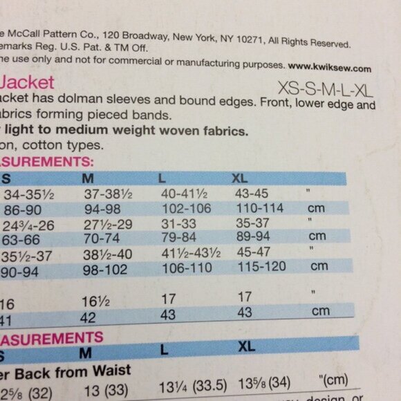 Kwik Sew Misses Jacket Pattern K4004 Uncut XS S M L XL Kerstin Martensson - Picture 5 of 10